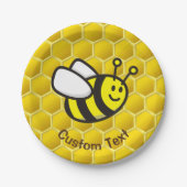 Honeybee-Cartoon Pappteller (Vorderseite)