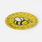 Honeybee-Cartoon Pappteller (Schrägansicht)