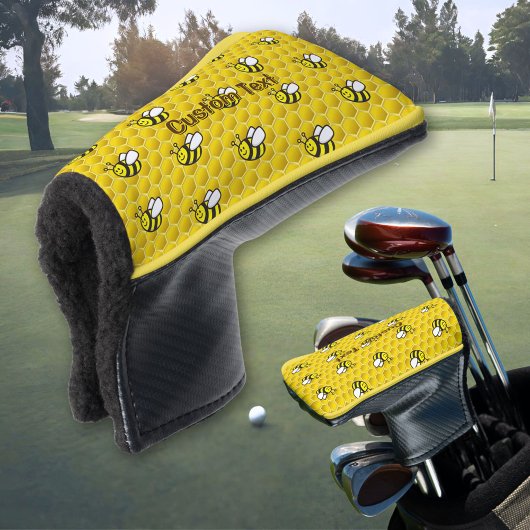 Honeybee Cartoon Pattern Golf Headcover