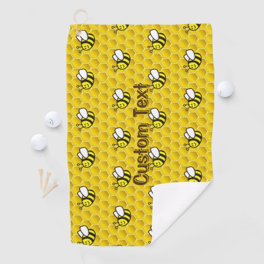 Honeybee Cartoon Pattern Golfhandtuch (Insitu)