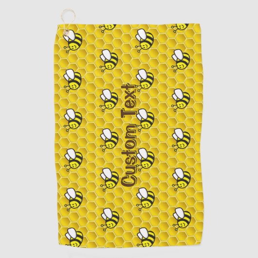 Honeybee Cartoon Pattern Golfhandtuch (Vorderseite)
