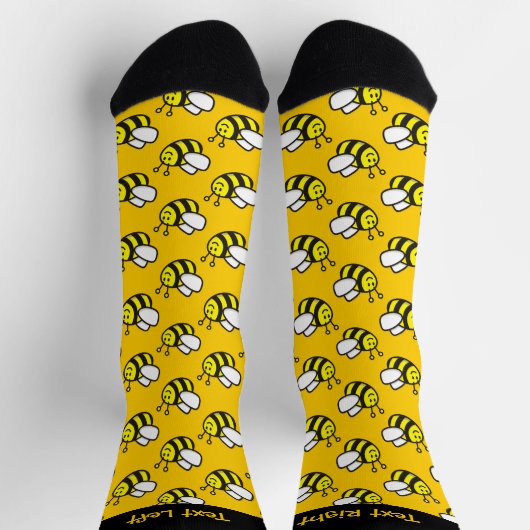 Honeybee Cartoon Pattern Socks Socken (Oben)