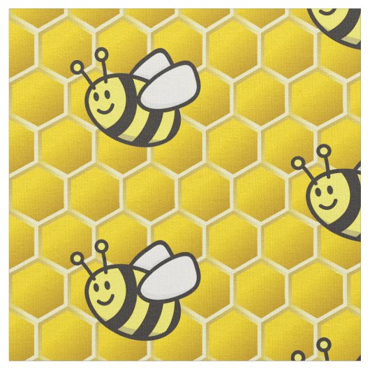 Honeybee Cartoon Pattern Stoff (Nahaufnahme)