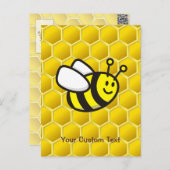 Honeybee-Cartoon Postkarte (Vorne/Hinten)
