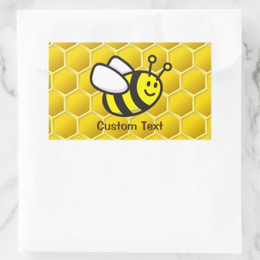 Honeybee-Cartoon Rechteckiger Aufkleber (Tasche)