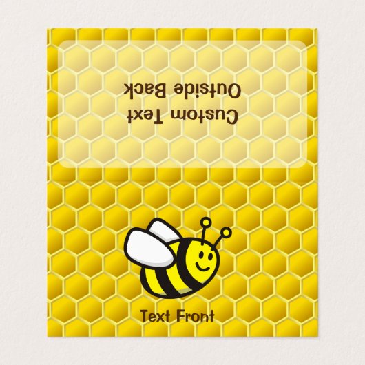 Honeybee-Cartoon Visitenkarten (Außenseite Aufgefaltet)