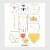 Honeybee Custom-Cut Vinyl Sticker (Blatt)