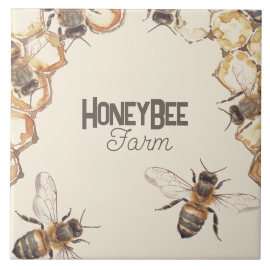 HoneyBee Farm Honeycomb Bees | KERAMIK Fliese (Vorderseite)