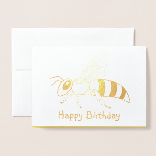 Honeybee Foil Birthday Card Folienkarte (Vorderseite mit Umschlag)
