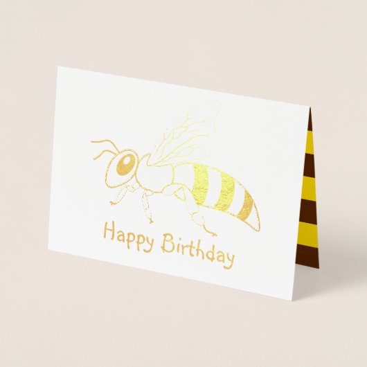 Honeybee Foil Birthday Card Folienkarte (Vorderseite)