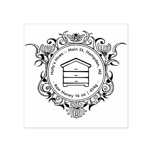 Honeybee Frame HONEY Bive und Netto Tragfähigkeit Gummistempel (Prägung)