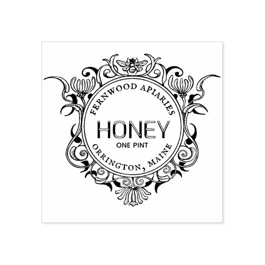 Honeybee Frame HONEY Rubber Briefmarke bearbeiten Gummistempel (Prägung)