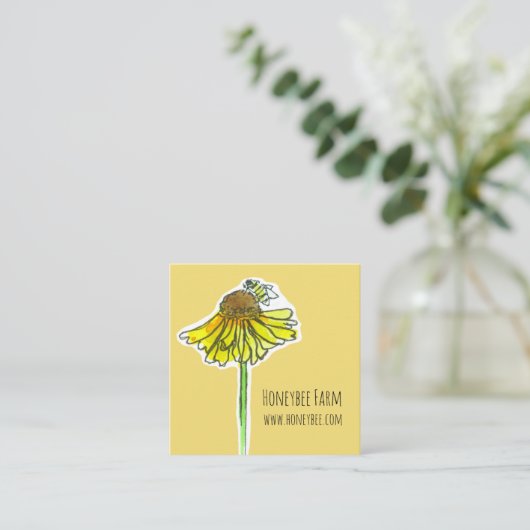 Honeybee Gelbe Wildblume Seife Kerzen Honeycomb Quadratische Visitenkarte (Stehend Vorderseite)