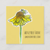 Honeybee Gelbe Wildblume Seife Kerzen Honeycomb Quadratische Visitenkarte (Vorderseite)