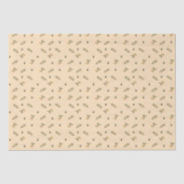 Honeybee Greenery Pastel Almond Tissue Seidenpapier