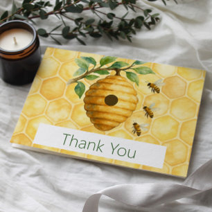 Honeybee Hive Baby Shower Dankeskarte