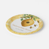 Honeybee Hive Baby Shower Pappteller (Schrägansicht)