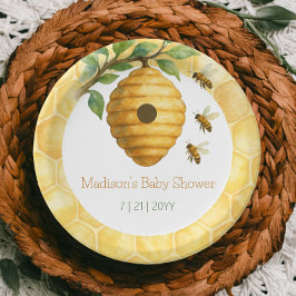 Honeybee Hive Baby Shower Pappteller