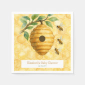 Honeybee Hive Baby Shower Serviette (Vorderseite)