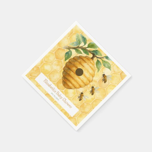 Honeybee Hive Baby Shower Serviette (Ecke)