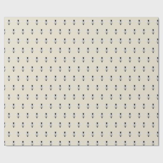 Honeybee Honey Bee Pattern Apiary Antique White Geschenkpapier (Flach)