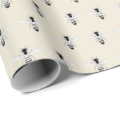 Honeybee Honey Bee Pattern Apiary Antique White Geschenkpapier (Rolleneckpunkt)
