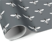 Honeybee Honey Bee Pattern Apiary Off Black Geschenkpapier (Rolleneckpunkt)