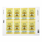 Honeybee Honey Jar Apiary Bee Labels | Streifen (Vorne)