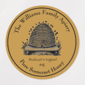Honeybee Honey Jar Apiary Label | Honey Etiketten (Design 2)