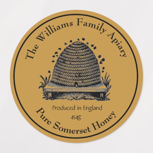 Honeybee Honey Jar Apiary Label | Honey Etiketten (Design 1)