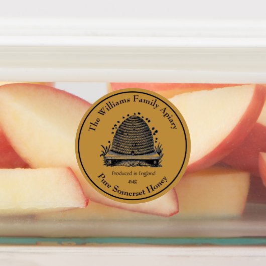 Honeybee Honey Jar Apiary Label | Honey Etiketten (Befestigt)
