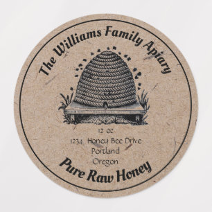 Honeybee Honey Jar Apiary Label   Reiner Honig Etiketten