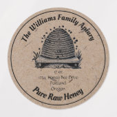 Honeybee Honey Jar Apiary Label | Reiner Honig Etiketten (Design 1)
