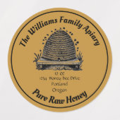 Honeybee Honey Jar Apiary Label | Reiner Honig Etiketten (Design 1)