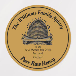 Honeybee Honey Jar Apiary Label Reiner Honig Etiketten