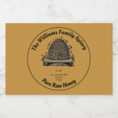 Honeybee Honey Jar Apiary Label | Reiner Honig Lebensmitteletikett (Einzelnes Label)