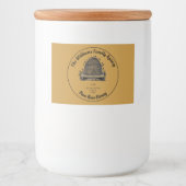 Honeybee Honey Jar Apiary Label | Reiner Honig Lebensmitteletikett (Vorderseite)