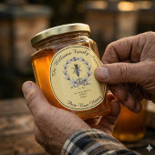 Honeybee Honey Jar Apiary Label | Reiner Honig Runder Aufkleber