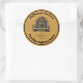 Honeybee Honey Jar Apiary Label | Reiner Honig Runder Aufkleber (Tasche)