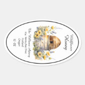 Honeybee Honey Jar Apiary Label | Wildblume Honey Ovaler Aufkleber (Vorderseite)