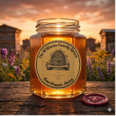 Honeybee Honey Jar Apiary | Rohorganischer Honig Runder Aufkleber