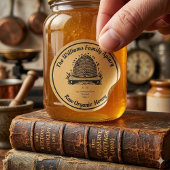 Honeybee Honey Jar Apiary | Rohorganischer Honig Runder Aufkleber