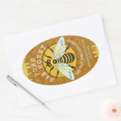 Honeybee Honey Jar Labels | Honigwabenbiene Ovaler Aufkleber (Umschlag)