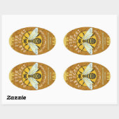 Honeybee Honey Jar Labels | Honigwabenbiene Ovaler Aufkleber (Blatt)