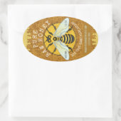 Honeybee Honey Jar Labels | Honigwabenbiene Ovaler Aufkleber (Tasche)