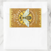 Honeybee Honey Jar Labels | Honigwabenbiene Rechteckiger Aufkleber (Tasche)