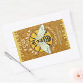 Honeybee Honey Jar Labels | Honigwabenbiene Rechteckiger Aufkleber (Umschlag)