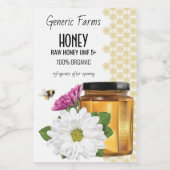 Honeybee Honey Jar Lebensmitteletikett (Einzelnes Label)