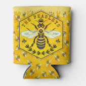 Honeybee Honeycomb Bee Bumblebee Crown | Benutzerd Dosenkühler (Vorderseite)