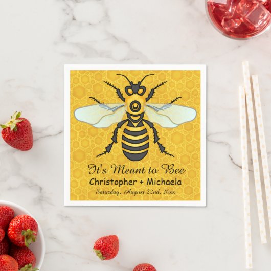 Honeybee Honeycomb Bee Wedding Theme Custom Serviette (Beispiel)